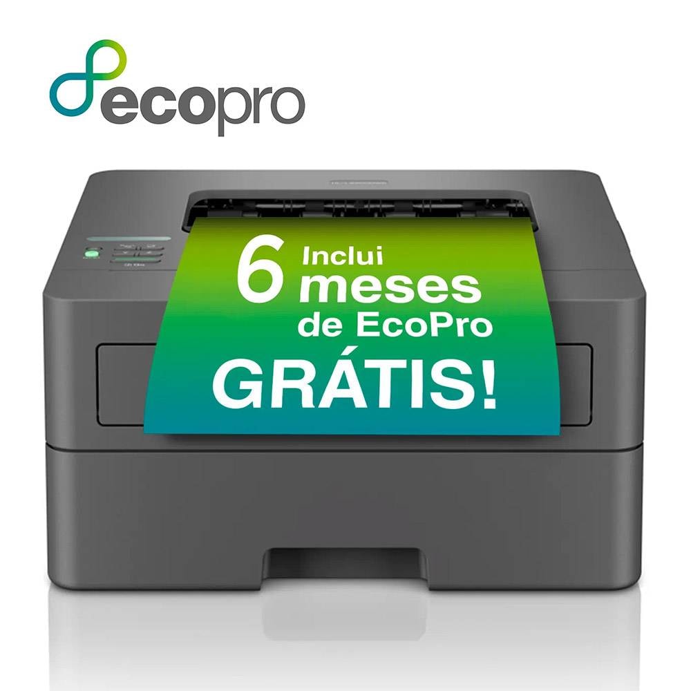 Impressora Laser Monocromática Brother HL-L2400DWE (A4) (Impressão), Duplex Auto, Wireless