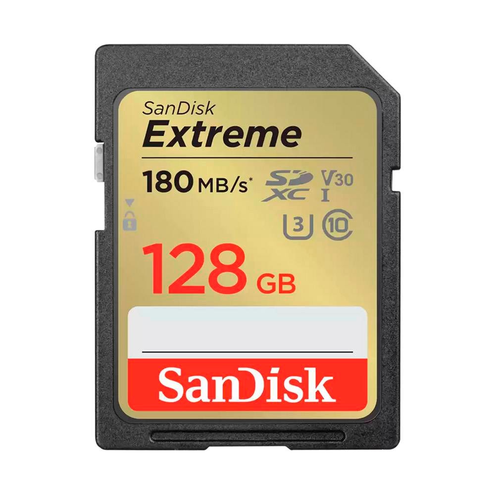 Cartão de Memória SDXC SANDISK Extreme 128GB (180MB/s) UHS-I, U3, V30
