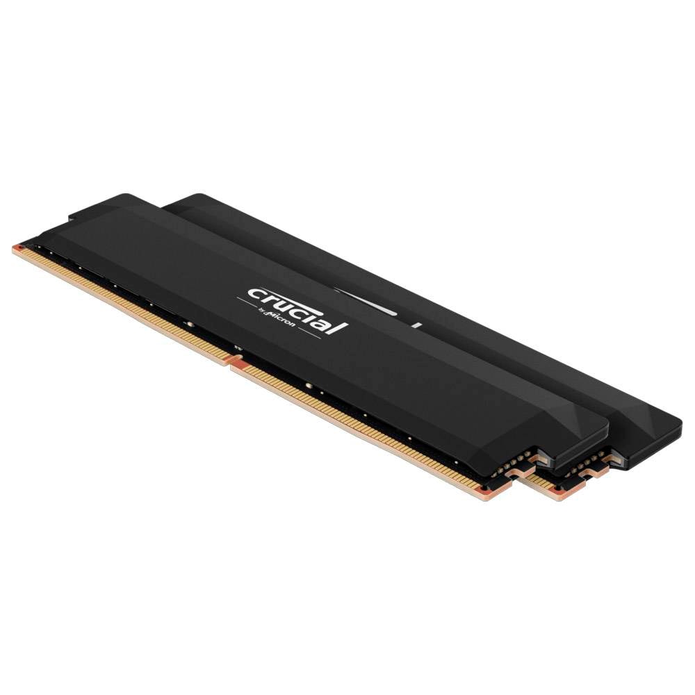 Memória RAM UDIMM Crucial Pro Overclocking 64GB (2x32GB) DDR5-6000MHz (AMD Expo/Intel XMP) CL40 (40-40-40-80) 1.35V Preta