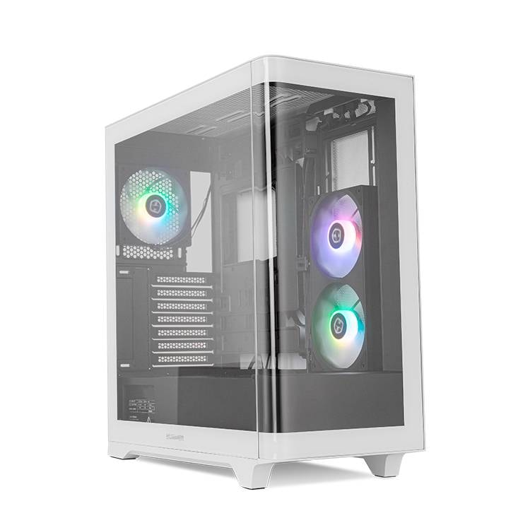 Caixa ATX Nox Hummer Ether Tempered Curved Glass Preta/Branca