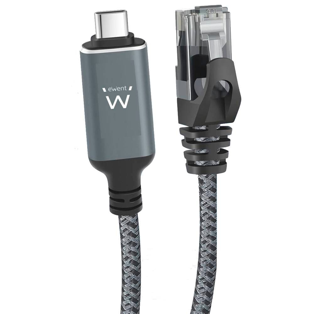 Cabo Adaptador Ewent EC2001 USB-C 3.1 para RJ45 CAT6 FTP 1GB 1.5m Preto