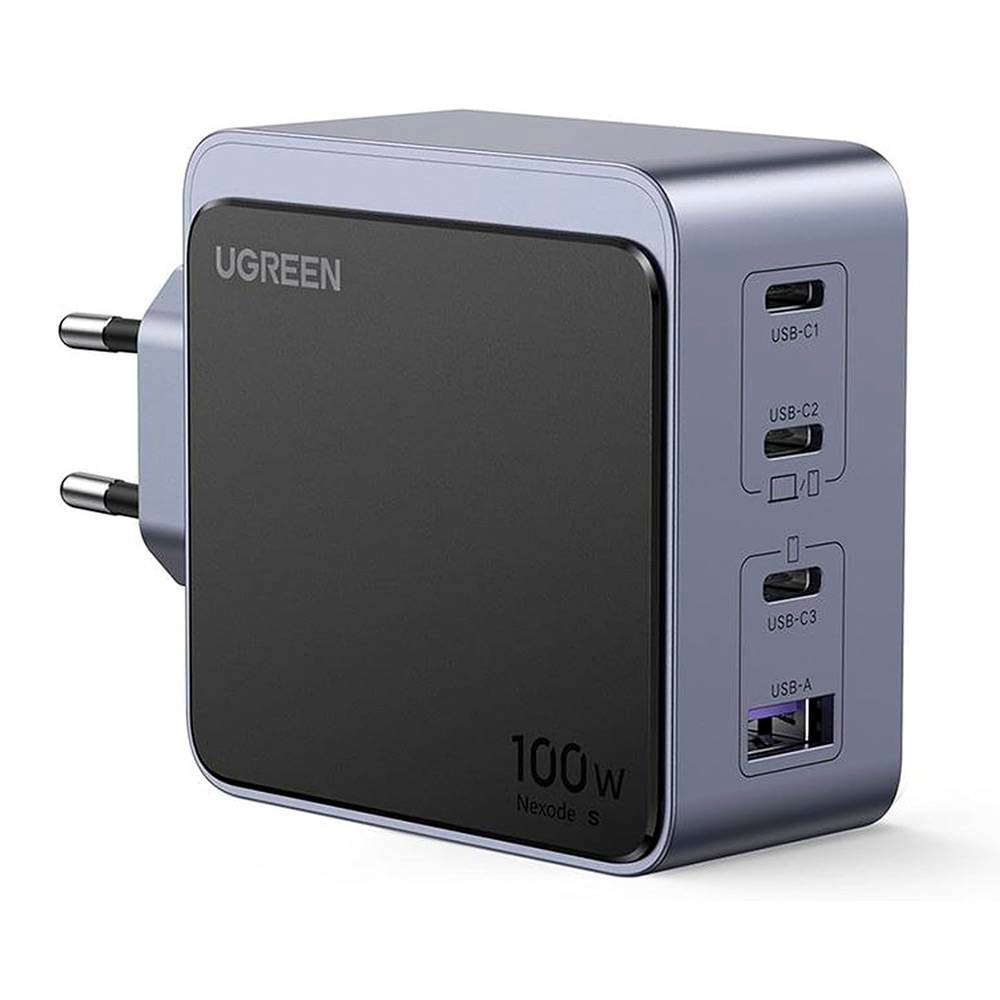 Carregador UGREEN Nexode S GaN Infinity 100W 1xUSB-A + 3xUSB-C Fast Charger Preto
