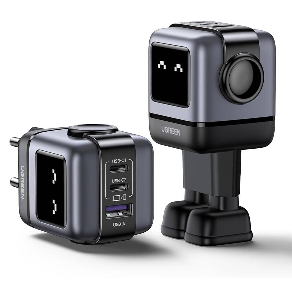 Carregador UGREEN Nexode RG Robot GaN 65W 1xUSB-A + 2xUSB-C Fast Charger Preto