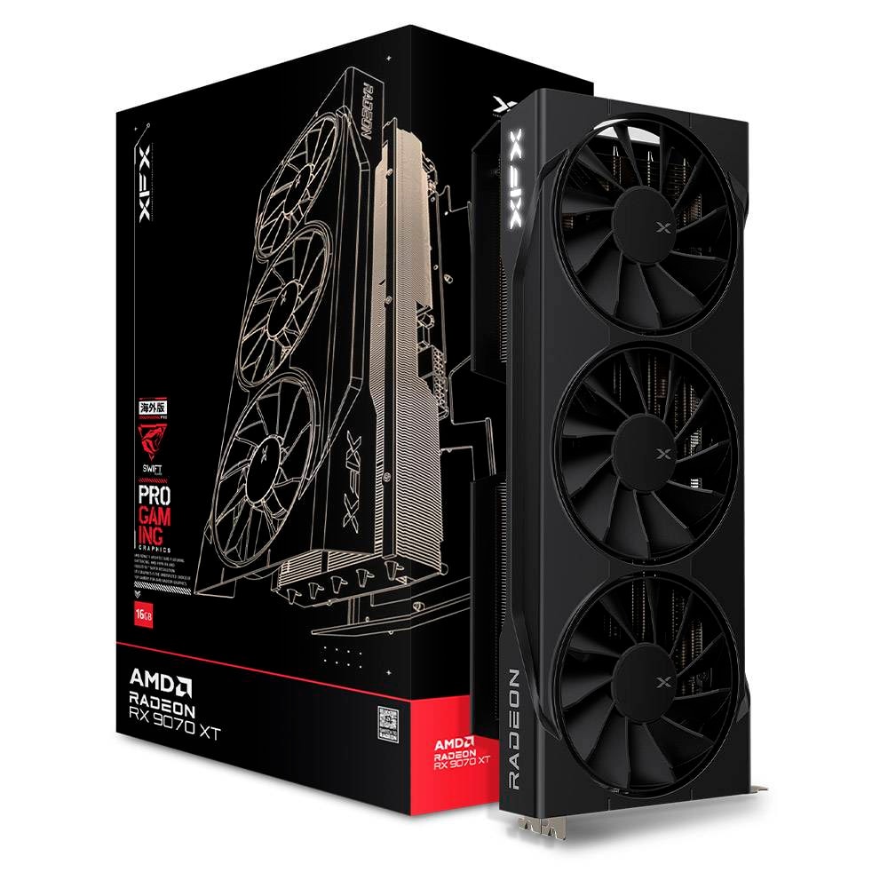 Placa Gráfica XFX AMD Radeon RX 9070 XT "RDNA 4" Swift Triple Fan Gaming 16GB GDDR6