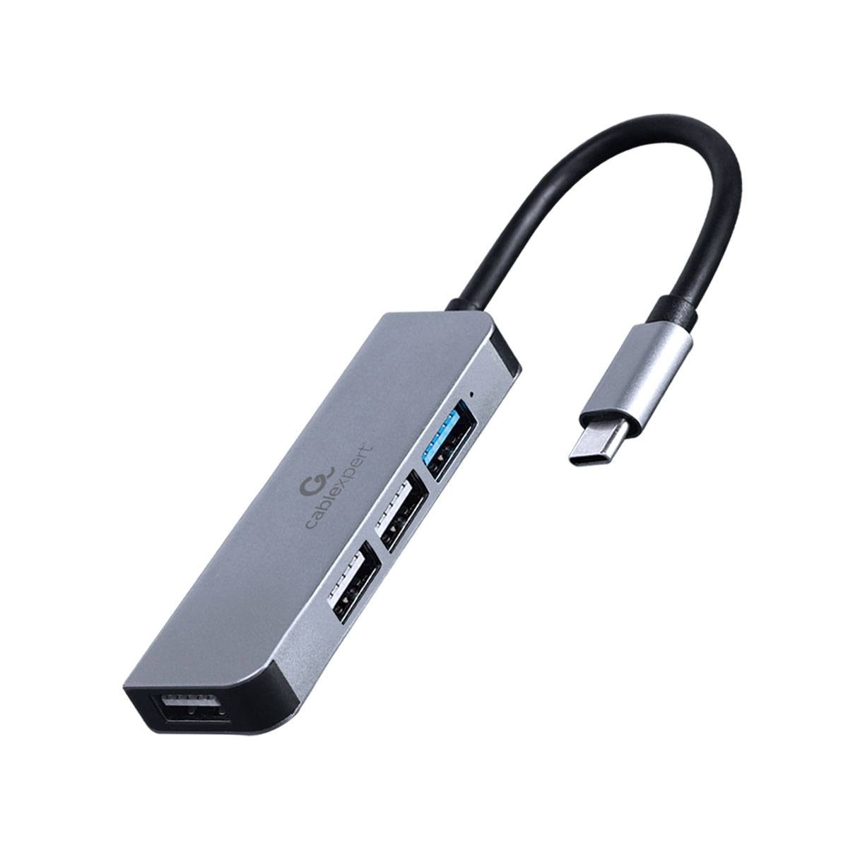 Hub USB-C Gembird 4-port (1 x USB 3.1 + 3 x USB 2.0) Prateado