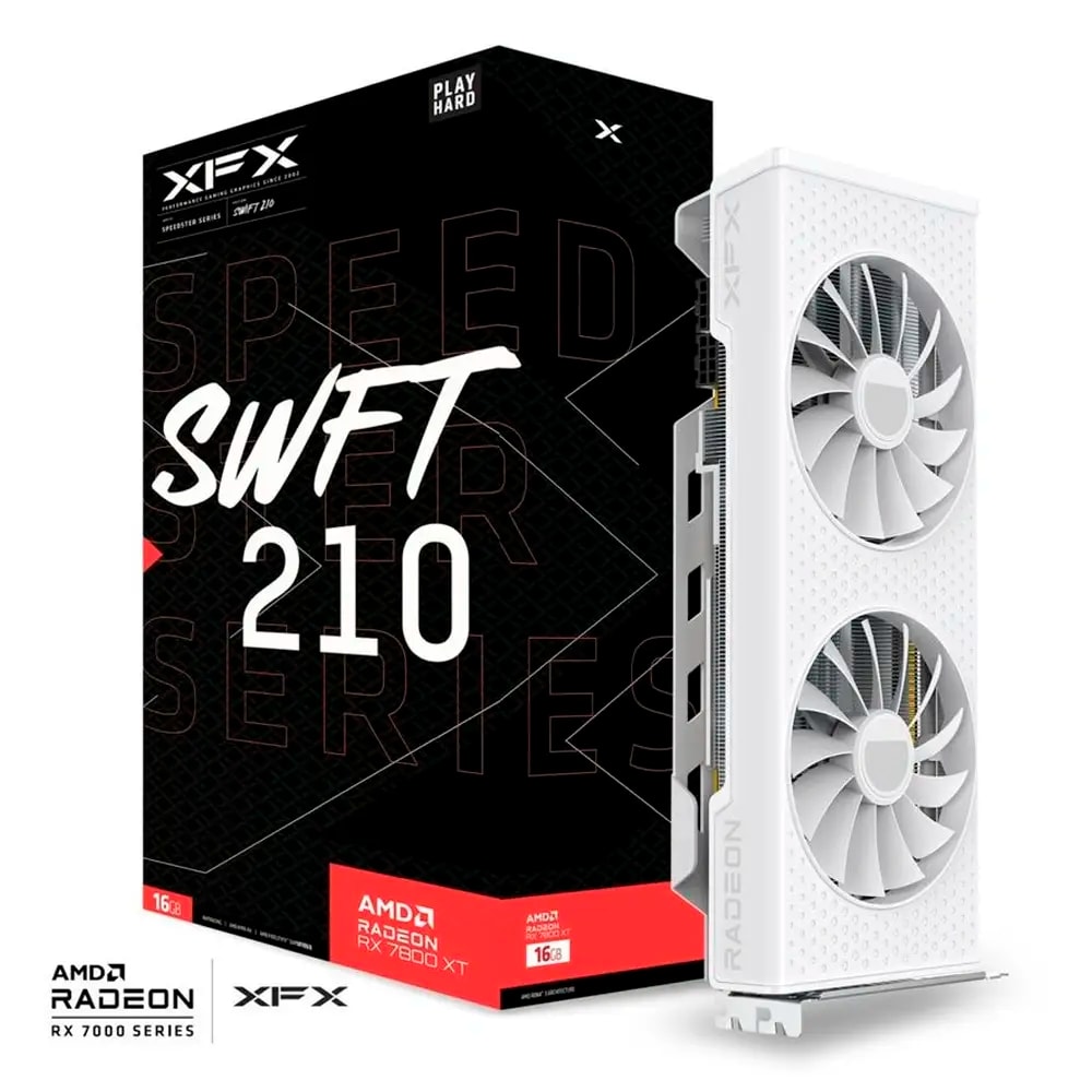 Placa Gráfica XFX AMD Radeon RX 7800 XT "RDNA 3" Speedster SWFT 210 Core Edition White 16GB GDDR6