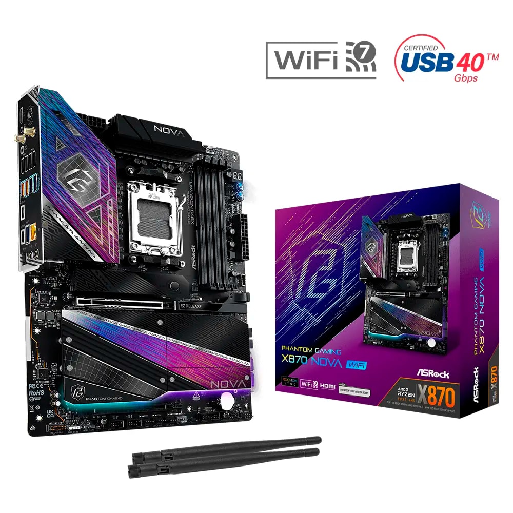 Motherboard ATX ASRock Phantom Gaming X870 Nova WiFi SktAM5