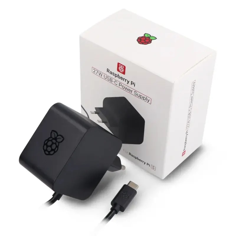 Adaptador de Alimentação Oficial Raspberry Pi USB-C PD (240VAC-5.1VDC) 5A 27W Preto para Raspberry Pi 5 (SC1408)