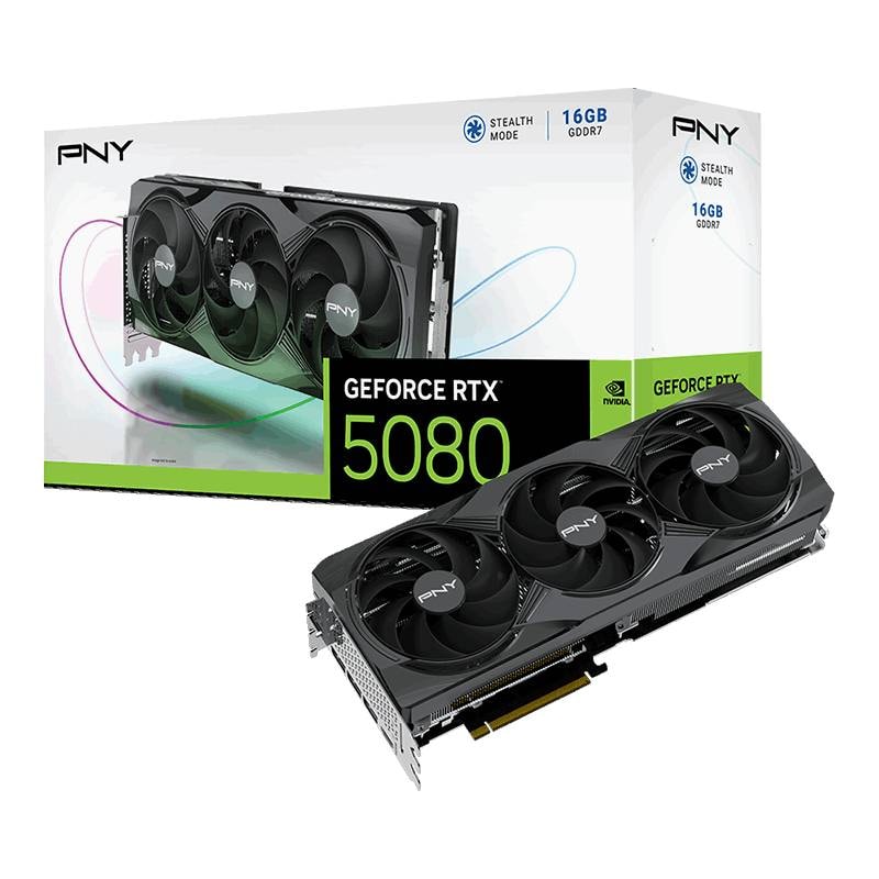 Placa Gráfica PNY NVIDIA GeForce RTX 5080 "Blackwell" Triple Fan 16GB GDDR7 DLSS4