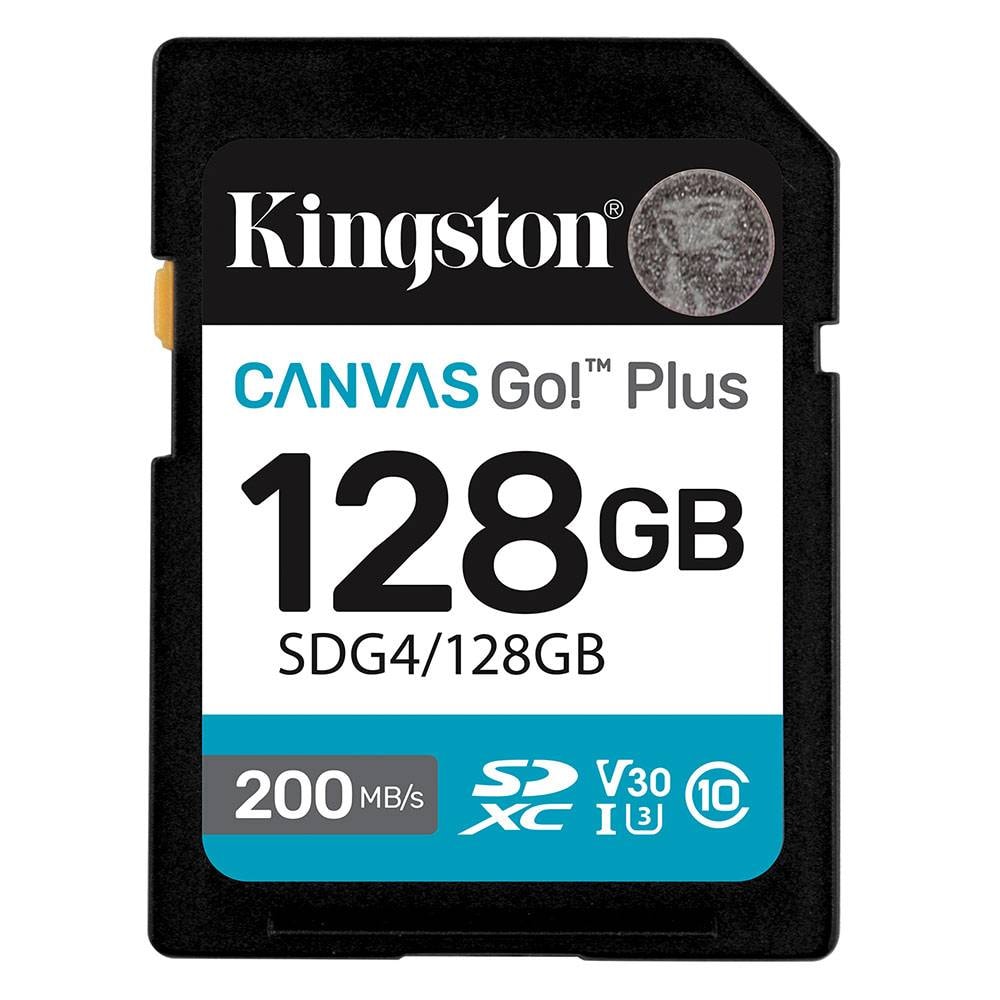 Cartão de Memória SDXC Kingston Canvas Go! Plus Gen4 128GB (200MB/s) UHS-I, U3, V30