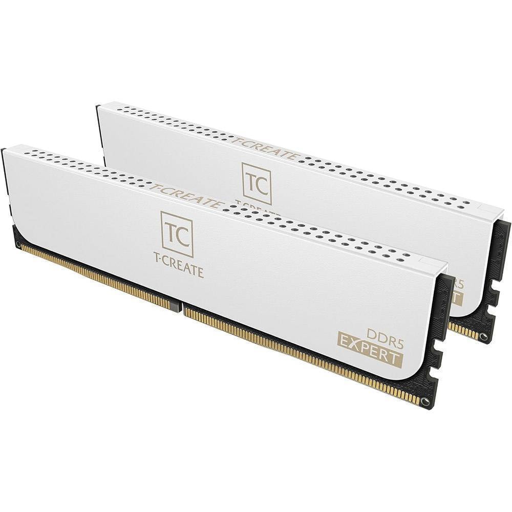 Memória RAM UDIMM TEAMGROUP T-Create Expert 32GB (2x16GB) DDR5-6000MHz (AMD Expo/Intel XMP) CL28 (28-36-36-76) 1.40V Branca