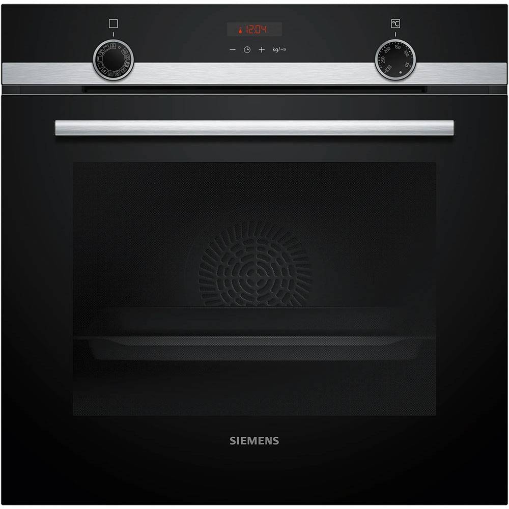 Forno Elétrico de Encastre Siemens iQ300 HQ574AER3 Pirolítico + Hidrolítico 71 Litros c/ Função Vapor A+ Inox/Preto