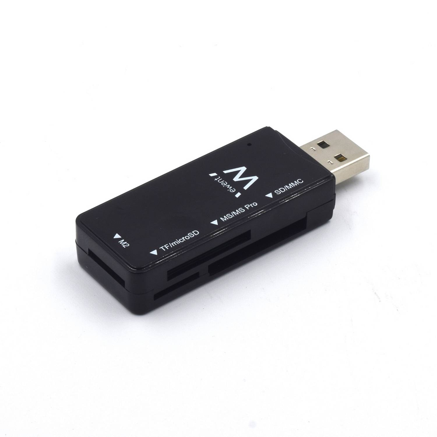 Leitor de Cartões de Memória SD, MicroSD, T-flash e M2 Ewent EW1049 Multi USB 2.0 Preto