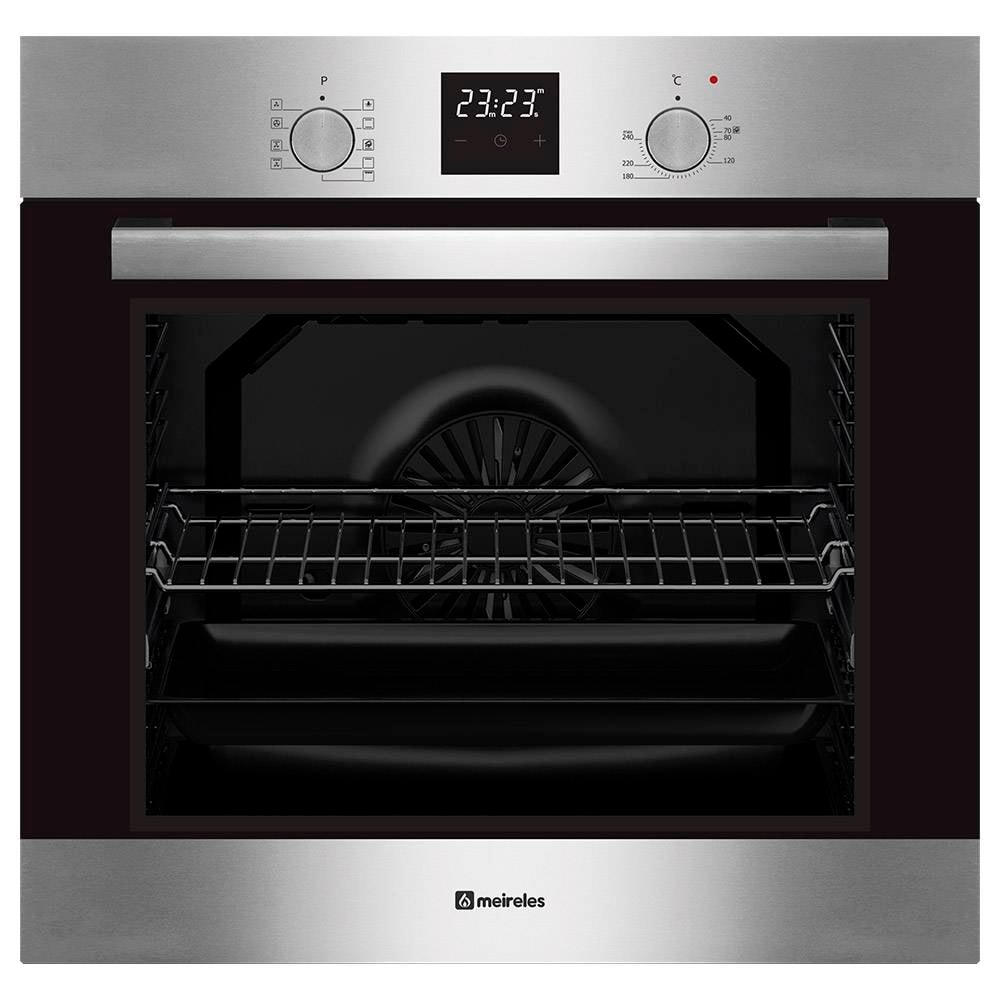Forno Elétrico de Encastre Meireles MF 8901 X Aqualítico 80 Litros A Inox