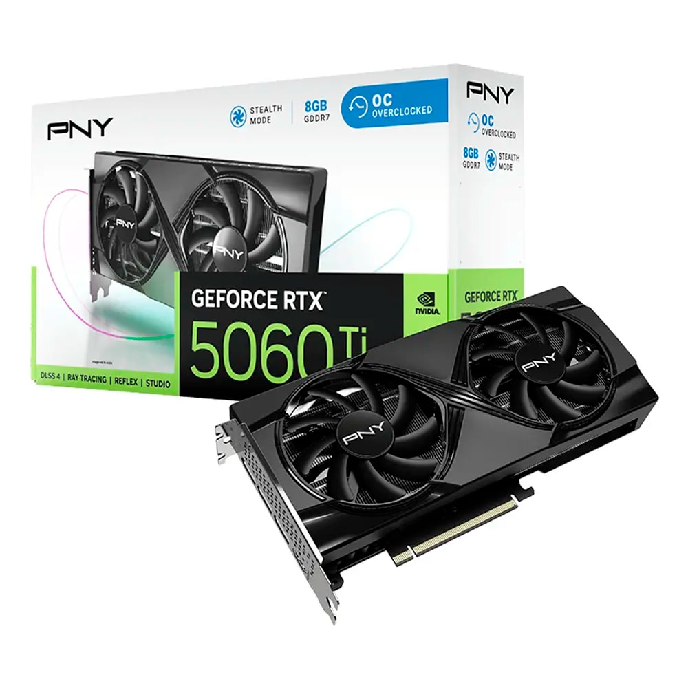 Placa Gráfica PNY NVIDIA GeForce RTX 5060 Ti "Blackwell" Dual Fan OC 8GB GDDR7 DLSS4