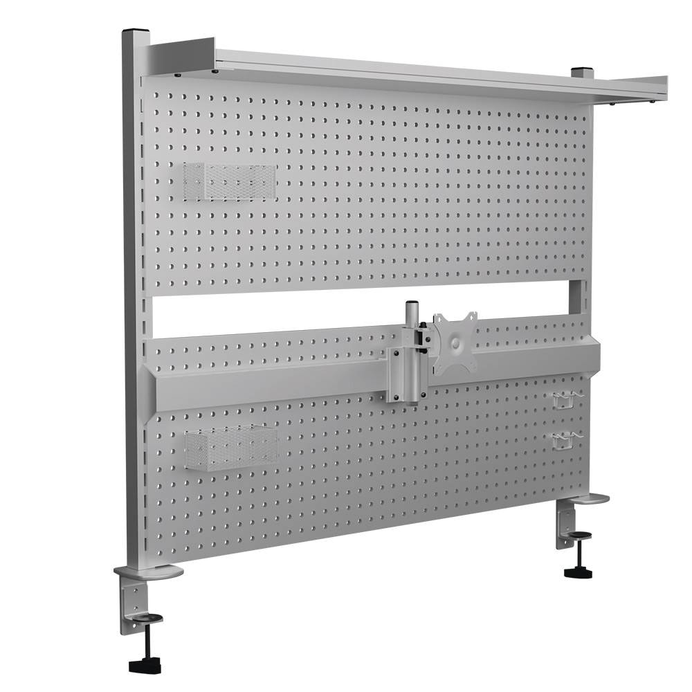 Painel Organizador de Secretária Offy Roxy c/ Suporte para Monitor Branco