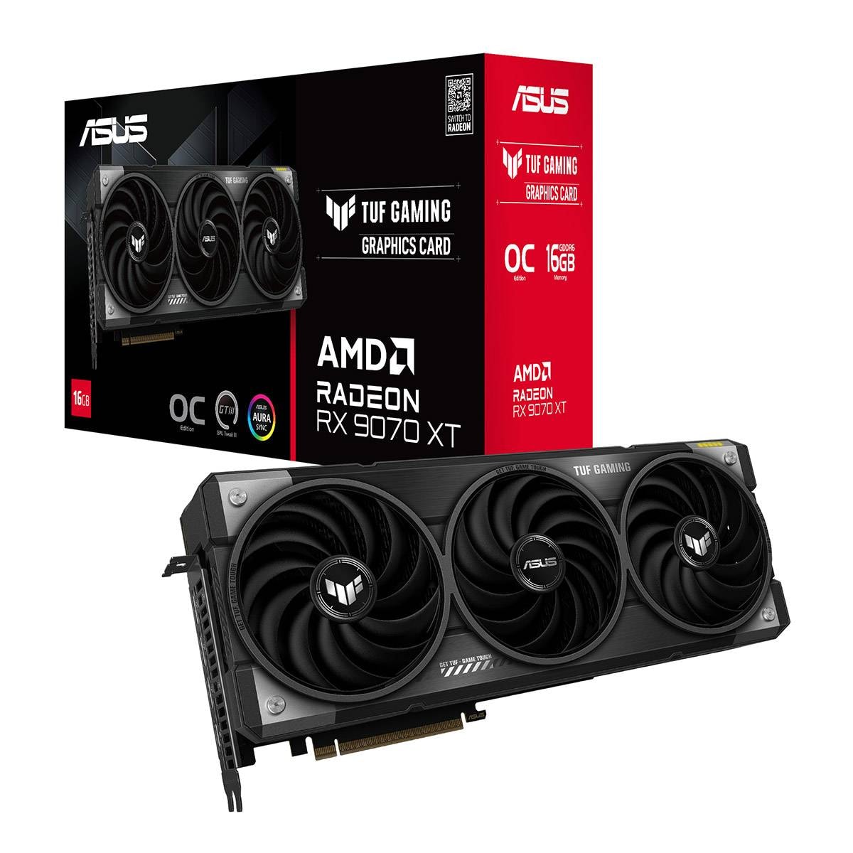 Placa Gráfica Asus AMD Radeon RX 9070 XT "RDNA 4" TUF Gaming OC 16GB GDDR6