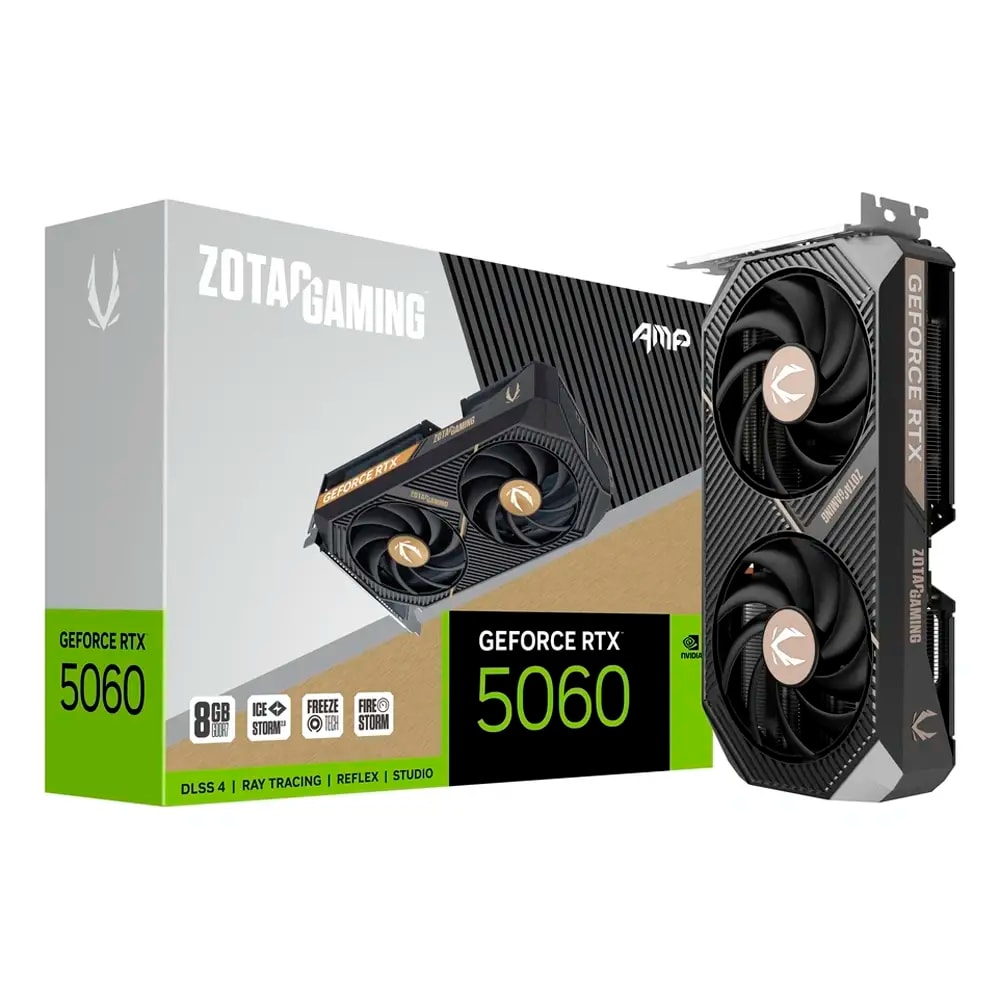 Placa Gráfica Zotac Gaming NVIDIA GeForce RTX 5060 "Blackwell" AMP 8GB GDDR7 DLSS4