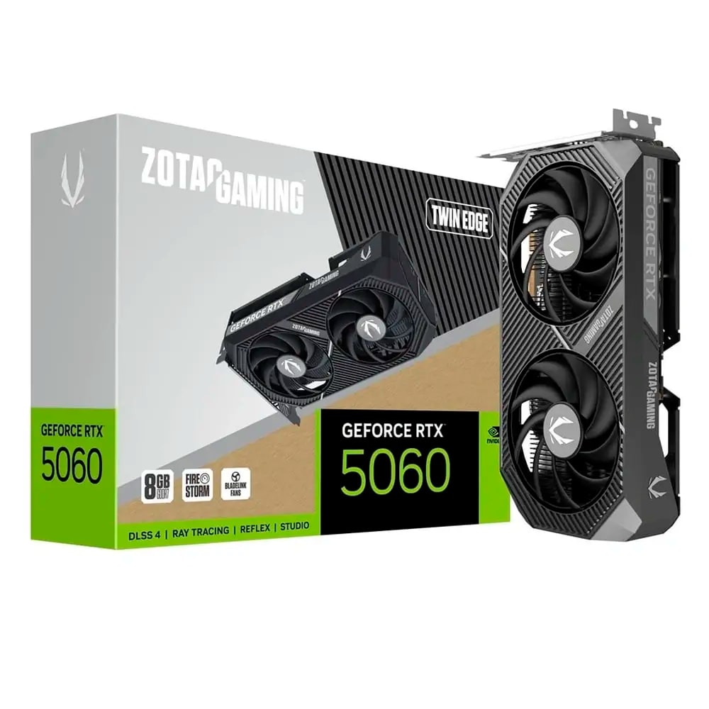 Placa Gráfica Zotac Gaming NVIDIA GeForce RTX 5060 "Blackwell" Twin Edge 8GB GDDR7 DLSS4