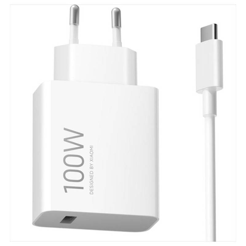 Carregador Xiaomi Hypercharge Combo USB-A 100W Branco + Cabo USB-A p/ USB-C 1m
