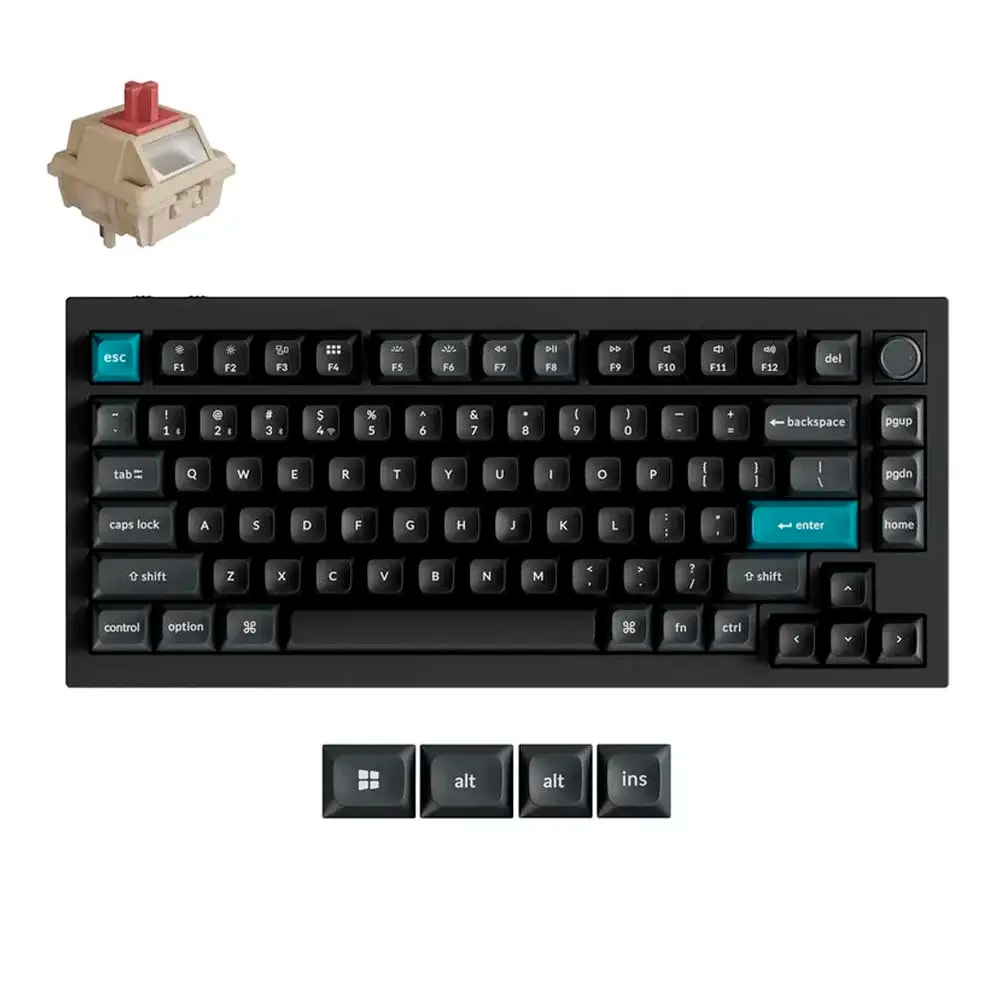 Teclado Mecânico Keychron Q1 Ultra 8K 75% Wireless Keychron Silk POM Switch Red Linear