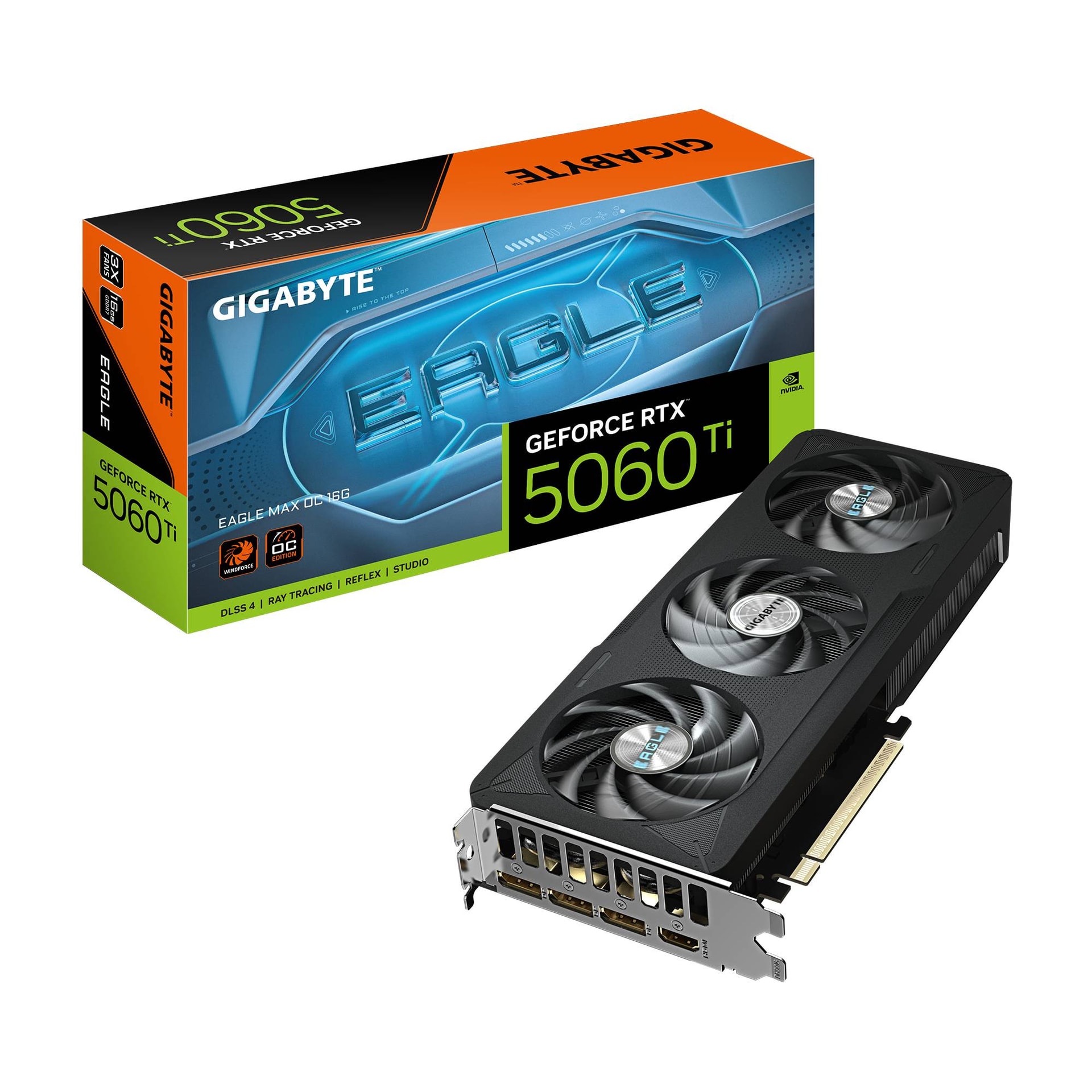 Placa Gráfica Gigabyte NVIDIA GeForce RTX 5060 Ti "Blackwell" Eagle Max OC 16GB GDDR7 DLSS4