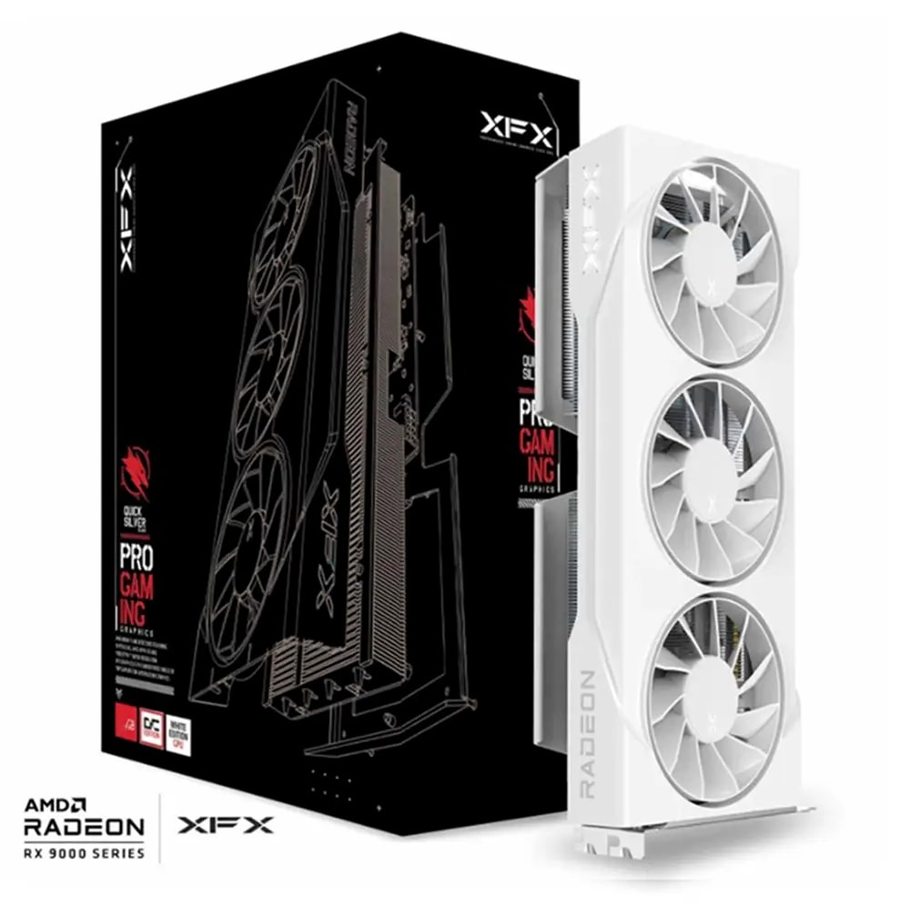 Placa Gráfica XFX AMD Radeon RX 9060 XT "RDNA 4" Swift OC White Triple Fan Gaming Edition 16GB GDDR6