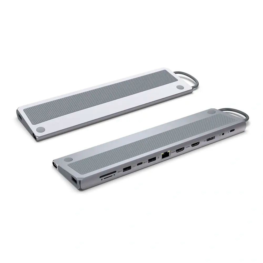 Docking Station Ewent EW1150 USB-C 12-em-1 Cinza