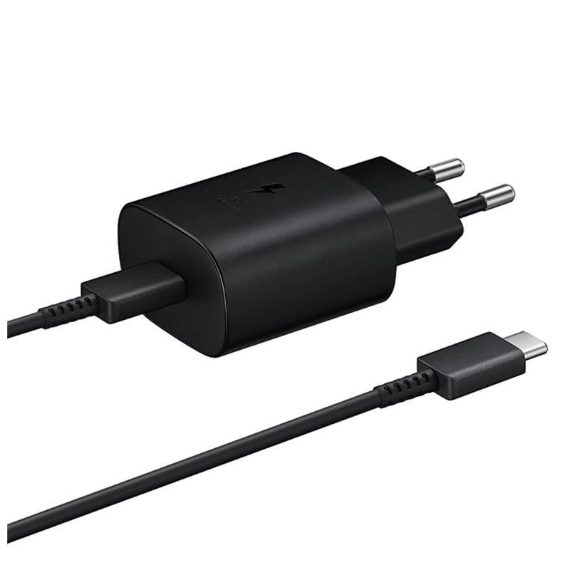 Carregador Samsung EP-TA800 25W USB-C Super Fast Charging Preto + Cabo USB-C 1m