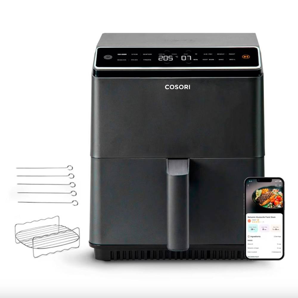 Fritadeira Air Fryer (Sem Óleo) COSORI CAF-P583S Dual Blaze Chef Edition 6.4L 1700W Preta