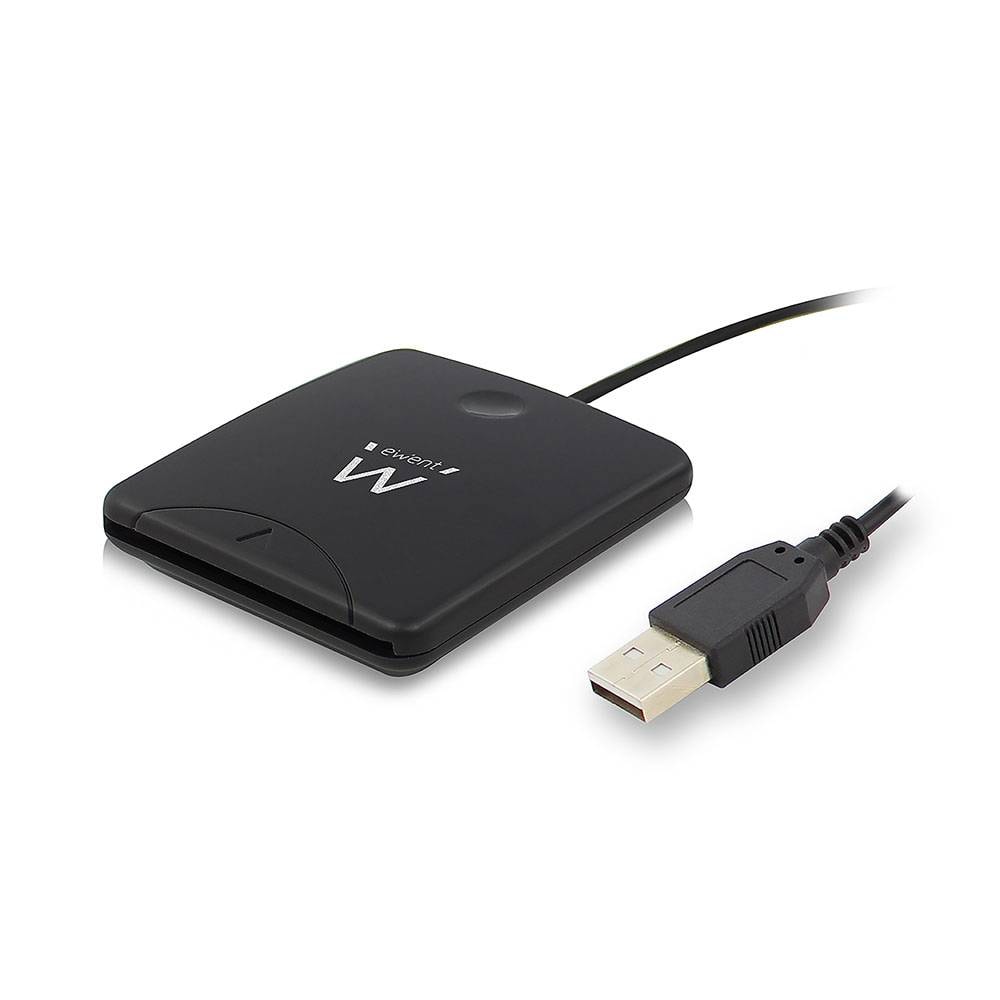Leitor de Cartão do Cidadão (Portugal) e DNI Eletrónico (Espanha) Ewent EW1052 USB 2.0 Type-A Preto