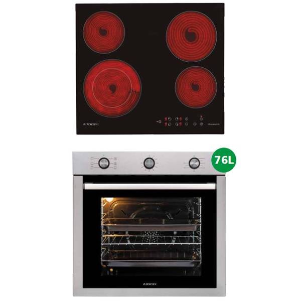 Pack Jocel JPK4EV200419 Forno Elétrico + Placa de Cozinha Vitrocerâmica