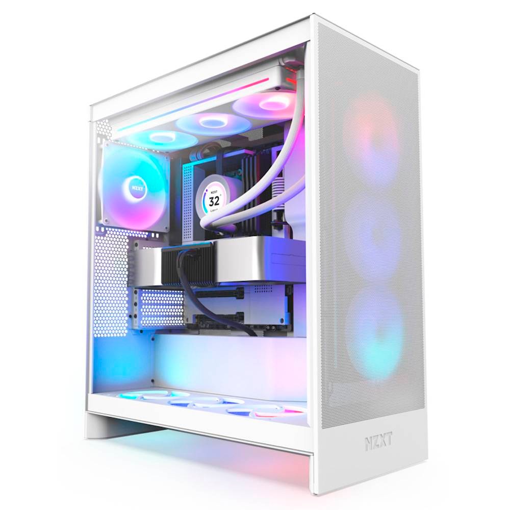 Caixa ATX NZXT H7 Flow RGB (2024) Vidro Temperado Branca