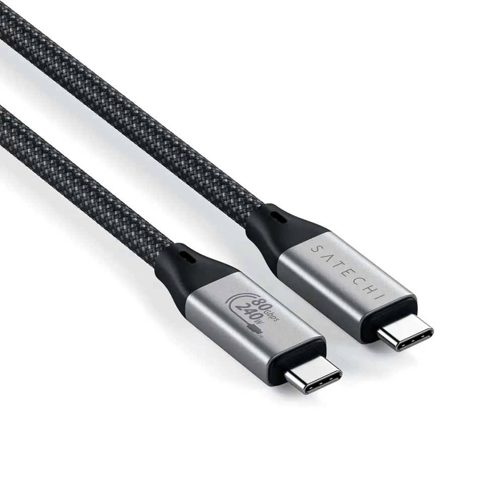 Cabo USB-C Satechi USB4 v2 Pro PD 240W 8K/60Hz 1.2m Preto/Cinza