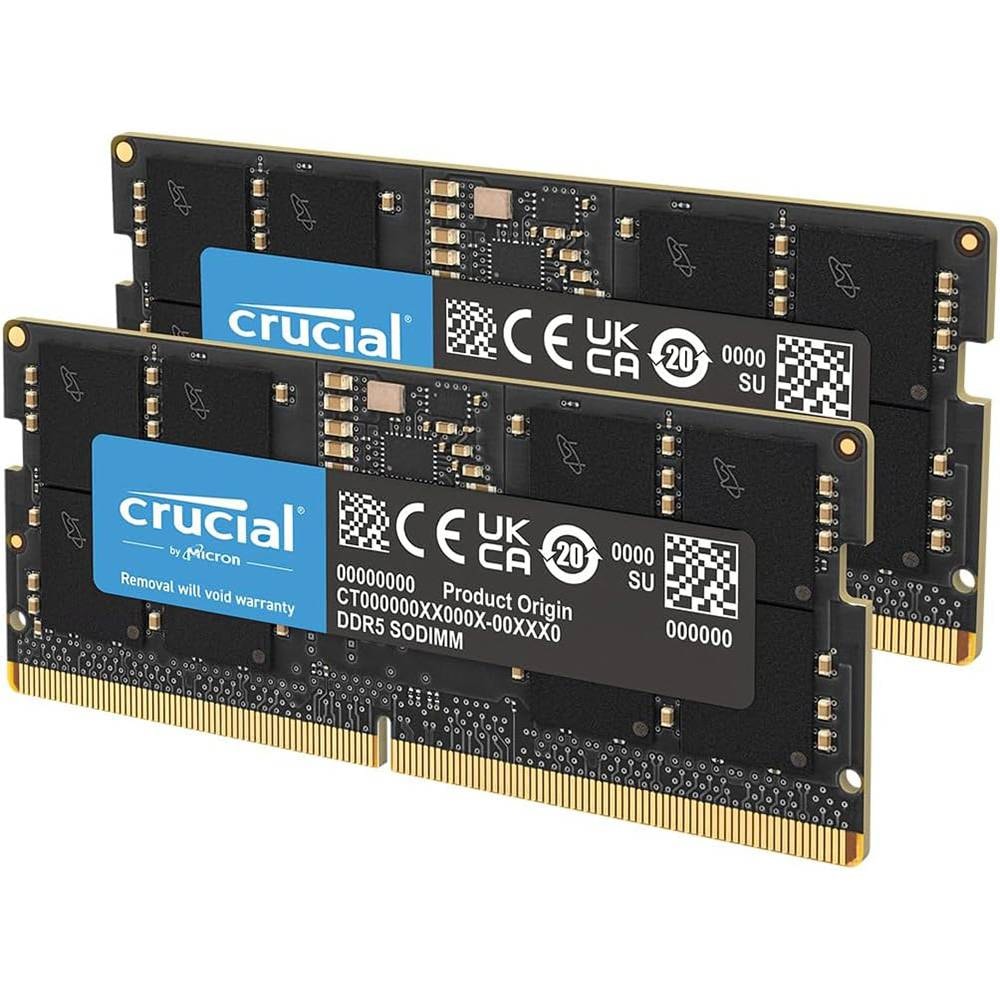 Memória RAM SO-DIMM Crucial DDR5 96GB (2x48GB) DDR5-5600MHz CL46 (46-45-45) 1.10V Preta