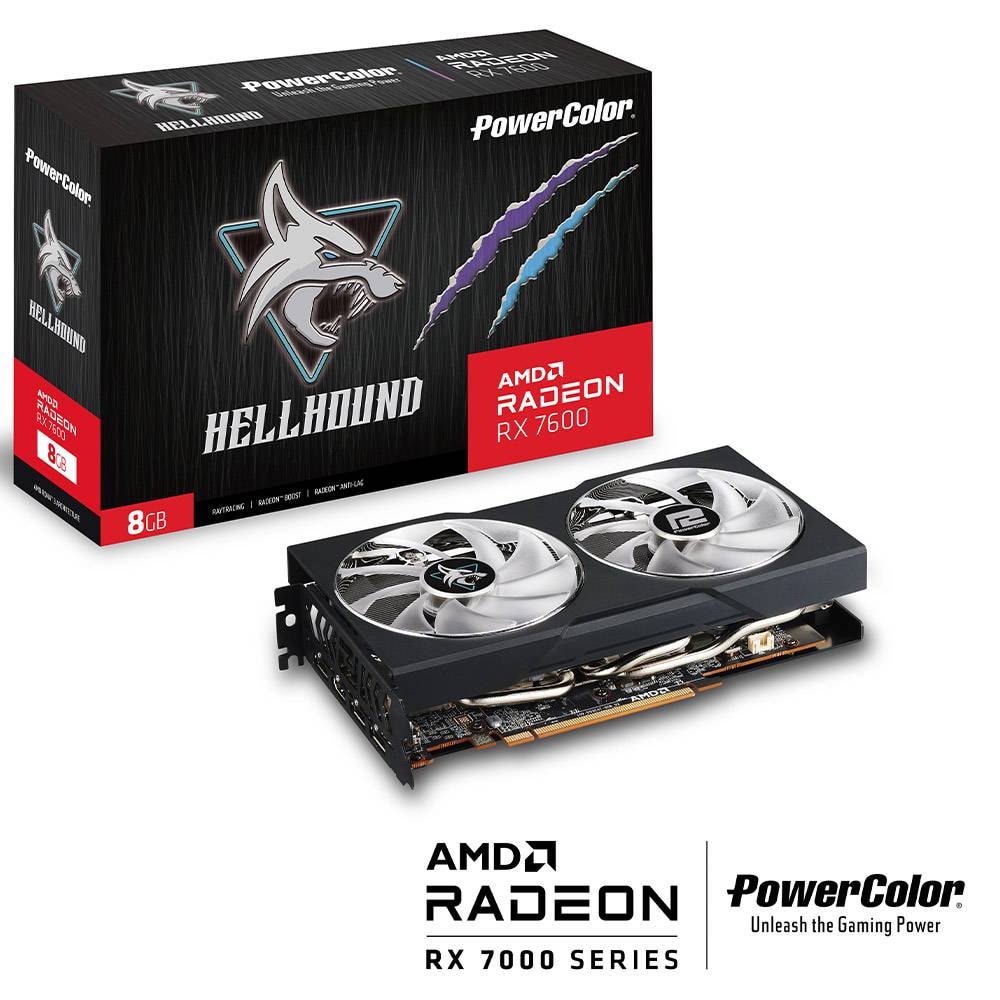 Placa Gráfica Powercolor AMD Radeon RX 7600 "RDNA 3" Hellhound 8GB GDDR6