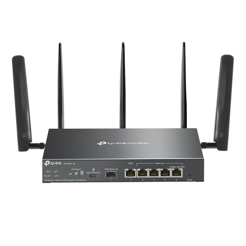 Router TP-Link ER706W-4G Omada AX3000 Dual-Band WiFi 6 Mesh 4G+ Gigabit VPN