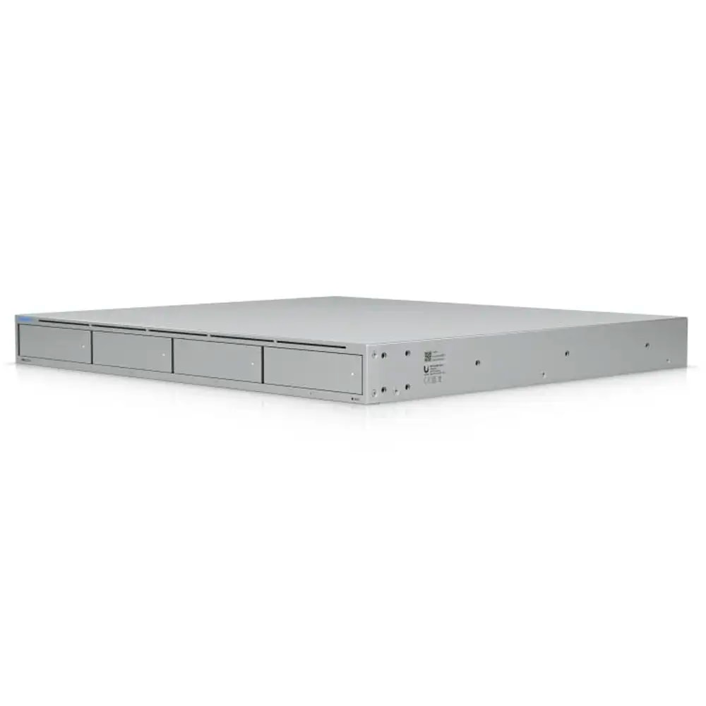 NAS Ubiquiti UNAS Pro 4 | 4 Baías | NVMe p/ Cache | CPU Quad-Core | RAM 8GB | LAN 1GbE + 2x SFP+ 10GbE